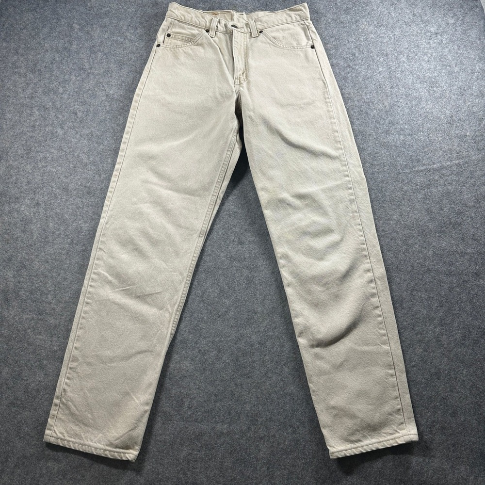Levi's 550 Relaxed Fit Jeans Womens 26 Beige Orange Tab Vintage Made in USA